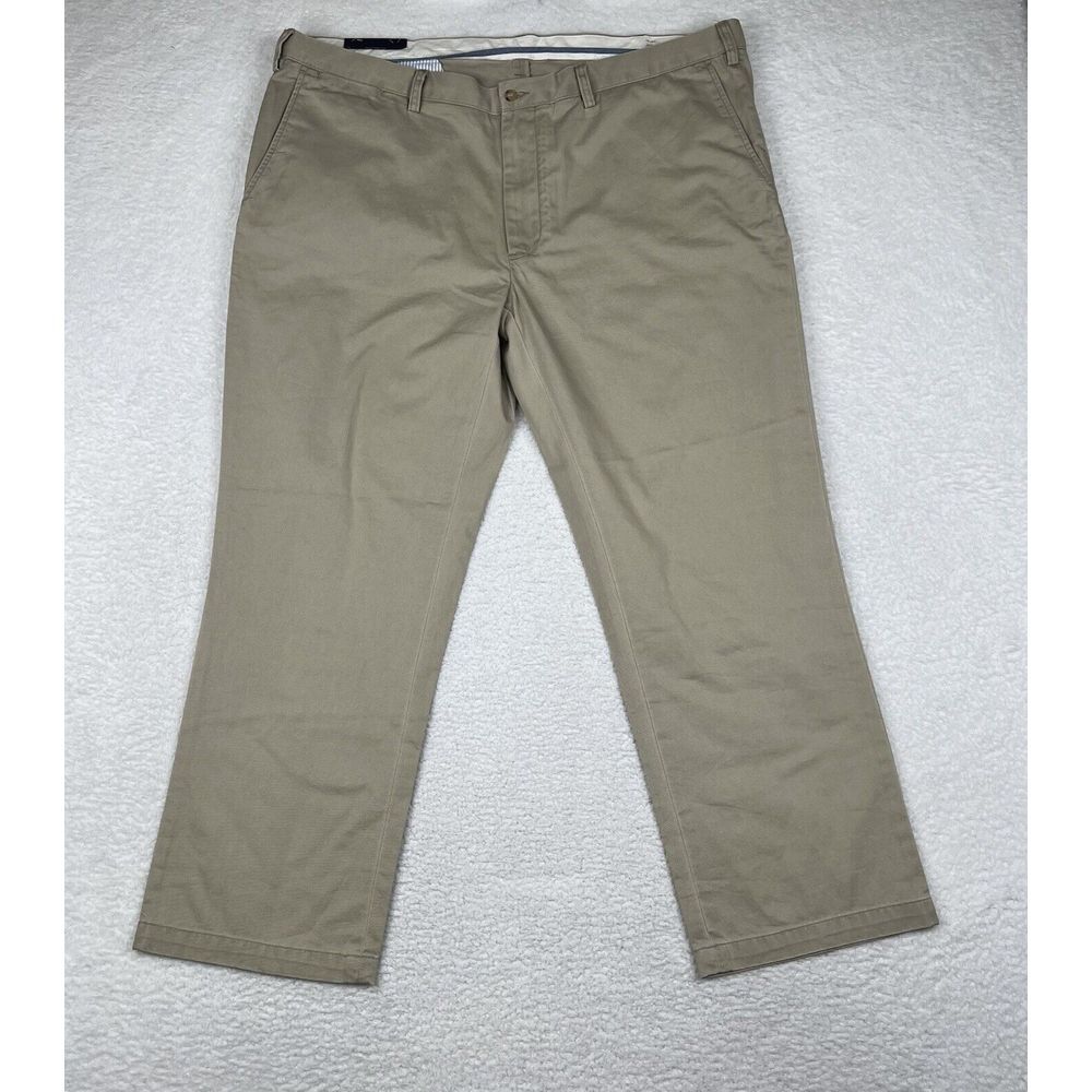 Vintage Polo Ralph Lauren Pants Mens 44Bx30 Beige‎ Classic Fit Flat Front Cotton